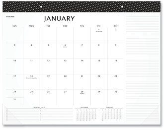 AT-A-GLANCE® Elevation Desk Pad Calendars 21.75 x 17, White Sheets, Black Binding, Clear Corners, 12-Month (Jan to Dec): 2023