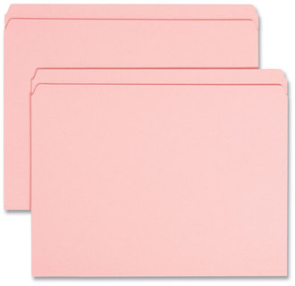 Smead™ Reinforced Top Tab Colored File Folders Straight Tabs, Letter Size, 0.75" Expansion, Pink, 100/Box