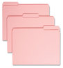 A Picture of product SMD-12634 Smead™ Reinforced Top Tab Colored File Folders 1/3-Cut Tabs: Assorted, Letter Size, 0.75" Expansion, Pink, 100/Box