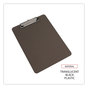 A Picture of product UNV-40311 Universal® Plastic Clipboard with Low Profile Clip 0.5" Capacity, Holds 8.5 x 11 Sheets, Translucent Black