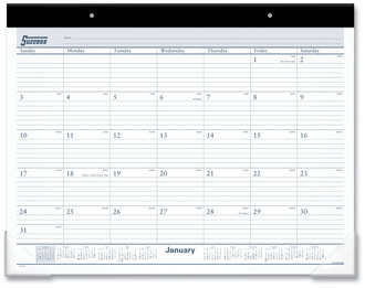 AT-A-GLANCE® Desk Pad 21.75 x 17, White Sheets, Black Binding, Clear Corners, 12-Month (Jan to Dec): 2024