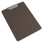 A Picture of product UNV-40311 Universal® Plastic Clipboard with Low Profile Clip 0.5" Capacity, Holds 8.5 x 11 Sheets, Translucent Black