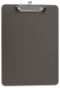 Universal® Plastic Clipboard with Low Profile Clip 0.5" Capacity, Holds 8.5 x 11 Sheets, Translucent Black