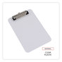 A Picture of product UNV-40312 Universal® Plastic Clipboard with Low Profile Clip 0.5" Capacity, Holds 5 x 8 Sheets, Clear