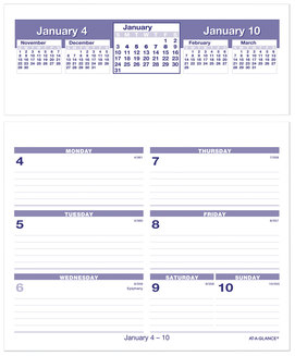 AT-A-GLANCE® Flip-A-Week® Desk Calendar Refill 7 x 6, White Sheets, 12-Month (Jan to Dec): 2024
