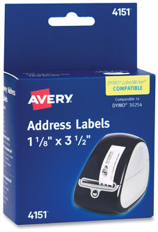 Avery® Multipurpose Thermal Labels Printer Printers, 1.13 x 3.5, Clear, 120/Roll, 1 Roll/Pack