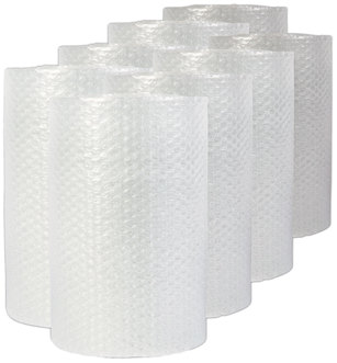 Universal® Bubble Packaging 0.19" Thick, 24" x 50 ft, Perforated Every Clear, 8/Carton
