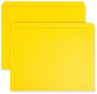 Smead™ Reinforced Top Tab Colored File Folders Straight Tabs, Letter Size, 0.75" Expansion, Yellow, 100/Box