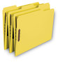 A Picture of product SMD-12942 Smead™ WaterShed® CutLess® Reinforced Top Tab Fastener Folders 0.75" Expansion, 2 Fasteners, Letter Size, Yellow Exterior, 50/Box