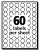 A Picture of product AVE-05050 Avery® Handwrite Only Self-Adhesive Removable Round Color-Coding Labels 0.5" dia, Light Blue, 60/Sheet, 14 Sheets/Pack, (5050)