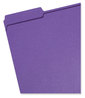 A Picture of product SMD-13034 Smead™ Reinforced Top Tab Colored File Folders 1/3-Cut Tabs: Assorted, Letter Size, 0.75" Expansion, Purple, 100/Box