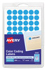 A Picture of product AVE-05050 Avery® Handwrite Only Self-Adhesive Removable Round Color-Coding Labels 0.5" dia, Light Blue, 60/Sheet, 14 Sheets/Pack, (5050)