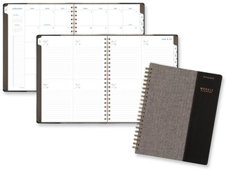 AT-A-GLANCE® Signature Collection® Black/Gray Felt Weekly/Monthly Planner 11.25 x 9.5, Cover, 13-Month (Jan to Jan): 2024-2025
