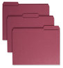 A Picture of product SMD-13084 Smead™ Reinforced Top Tab Colored File Folders 1/3-Cut Tabs: Assorted, Letter Size, 0.75" Expansion, Maroon, 100/Box