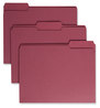 A Picture of product SMD-13093 Smead™ Colored File Folders 1/3-Cut Tabs: Assorted, Letter Size, 0.75" Expansion, Maroon, 100/Box