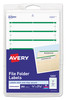 A Picture of product AVE-05203 Avery® Printable 4" x 6" - Permanent File Folder Labels 0.69 3.44, White, 7/Sheet, 36 Sheets/Pack, (5203)