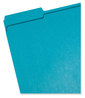 A Picture of product SMD-13134 Smead™ Reinforced Top Tab Colored File Folders 1/3-Cut Tabs: Assorted, Letter Size, 0.75" Expansion, Teal, 100/Box