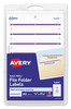 A Picture of product AVE-05204 Avery® Printable 4" x 6" - Permanent File Folder Labels 0.69 3.44, White, 7/Sheet, 36 Sheets/Pack, (5204)