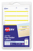 A Picture of product AVE-05209 Avery® Printable 4" x 6" - Permanent File Folder Labels 0.69 3.44, White, 7/Sheet, 36 Sheets/Pack, (5209)