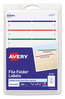 A Picture of product AVE-05215 Avery® Printable 4" x 6" - Permanent File Folder Labels 0.69 3.44, White, 7/Sheet, 36 Sheets/Pack, (5215)
