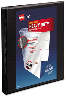 Avery® Heavy-Duty Non Stick View Binder with DuraHinge® and Slant Rings 3 0.5" Capacity, 11 x 8.5, Black, (5233)