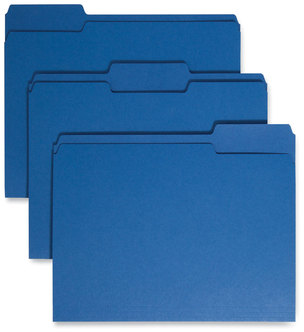 Smead™ Colored File Folders 1/3-Cut Tabs: Assorted, Letter Size, 0.75" Expansion, Navy Blue, 100/Box