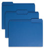 A Picture of product SMD-13193 Smead™ Colored File Folders 1/3-Cut Tabs: Assorted, Letter Size, 0.75" Expansion, Navy Blue, 100/Box