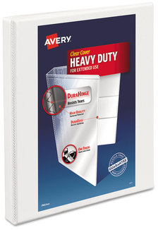 Avery® Heavy-Duty Non Stick View Binder with DuraHinge® and Slant Rings 3 0.5" Capacity, 11 x 8.5, White, (5234)