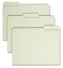 A Picture of product SMD-13230 Smead™ Expanding Recycled Heavy Pressboard Folders 1/3-Cut Tabs: Assorted, Letter Size, 1" Expansion, Gray-Green, 25/Box