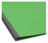 A Picture of product SMD-13702 Smead™ Colored Top Tab Classification Folders with SafeSHIELD® Coated Fasteners Four 2" Expansion, 1 Divider, Letter Size, Green Exterior, 10/Box