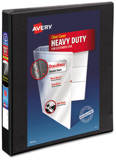 Avery® Heavy-Duty Non Stick View Binder with DuraHinge® and Slant Rings 3 1" Capacity, 11 x 8.5, Black, (5300)