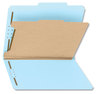 A Picture of product SMD-13721 Smead™ 100% Recycled Pressboard Classification Folders 2" Expansion, 1 Divider, 4 Fasteners, Letter Size, Blue Exterior, 10/Box