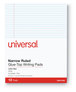 A Picture of product UNV-41000 Universal® Glue Top Pads Narrow Rule, 50 White 8.5 x 11 Sheets, Dozen