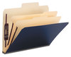 A Picture of product SMD-14010 Smead™ SuperTab® Colored Classification Folders with SafeSHIELD® Coated Fastener Technology Six Fasteners, 2" Expansion, 2 Dividers, Letter Size, Dark Blue, 10/Box