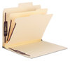 A Picture of product SMD-14011 Smead™ SuperTab® Colored Classification Folders with SafeSHIELD® Coated Fastener Technology Six Fasteners, 2" Expansion, 2 Dividers, Letter Size, Dark Gray, 10/Box