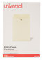 A Picture of product UNV-41907 Universal® Kraft Clasp Envelope #10 1/2, Square Flap, Clasp/Gummed Closure, 9 x 12, Brown 100/Box