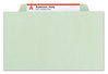 A Picture of product SMD-14023 Smead™ 100% Recycled Pressboard Classification Folders 2" Expansion, 2 Dividers, 6 Fasteners, Letter Size, Gray-Green, 10/Box
