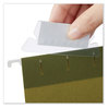 A Picture of product UNV-42215 Universal® Hanging File Folder Plastic Index Tabs 1/5-Cut, Clear, 2.25" Wide, 25/Pack