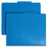 A Picture of product SMD-14045 Smead™ Six-Section Poly Classification Folders 2" Expansion, 2 Dividers, 6 Fasteners, Letter Size, Blue Exterior, 10/Box