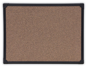 Universal® Tech Cork Board 24 x 18, Brown Surface, Black Aluminum Frame