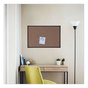 A Picture of product UNV-43022 Universal® Tech Cork Board 36 x 24, Brown Surface, Black Plastic Frame