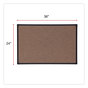 A Picture of product UNV-43022 Universal® Tech Cork Board 36 x 24, Brown Surface, Black Plastic Frame