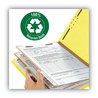 A Picture of product SMD-14064 Smead™ 100% Recycled Pressboard Classification Folders 2" Expansion, 2 Dividers, 6 Fasteners, Letter Size, Yellow Exterior, 10/Box