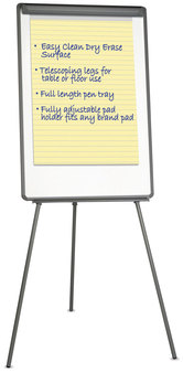 Universal® Dry Erase Board with Tripod Easel 29 x 41, White Surface, Black Frame