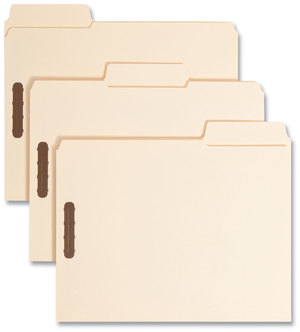 Smead™ SuperTab® Reinforced Guide Height Fastener Folders 11-pt Manila, 0.75" Expansion, 2 Fasteners, Letter Size, 50/Box