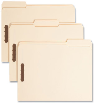 Smead™ Top Tab Fastener Folders 1/3-Cut Tabs: Assorted, 0.75" Expansion, 2 Fasteners, Letter Size, Manila Exterior, 50/Box