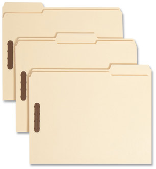 Smead™ Top Tab Fastener Folders Recycled 1/3-Cut Tabs: Assorted, 0.75" Expansion, 2 Fasteners, Letter Size, Manila Exterior, 50/Box
