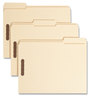 A Picture of product SMD-14547 Smead™ Top Tab Fastener Folders Recycled 1/3-Cut Tabs: Assorted, 0.75" Expansion, 2 Fasteners, Letter Size, Manila Exterior, 50/Box