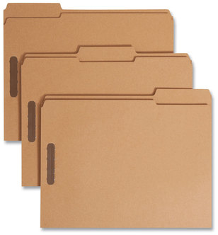 Smead™ Top Tab Fastener Folders 1/3-Cut Tabs: Assorted, 0.75" Expansion, 2 Fasteners, Letter Size, Kraft Exterior, 50/Box