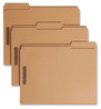 A Picture of product SMD-14837 Smead™ Top Tab Fastener Folders 1/3-Cut Tabs: Assorted, 0.75" Expansion, 2 Fasteners, Letter Size, Kraft Exterior, 50/Box